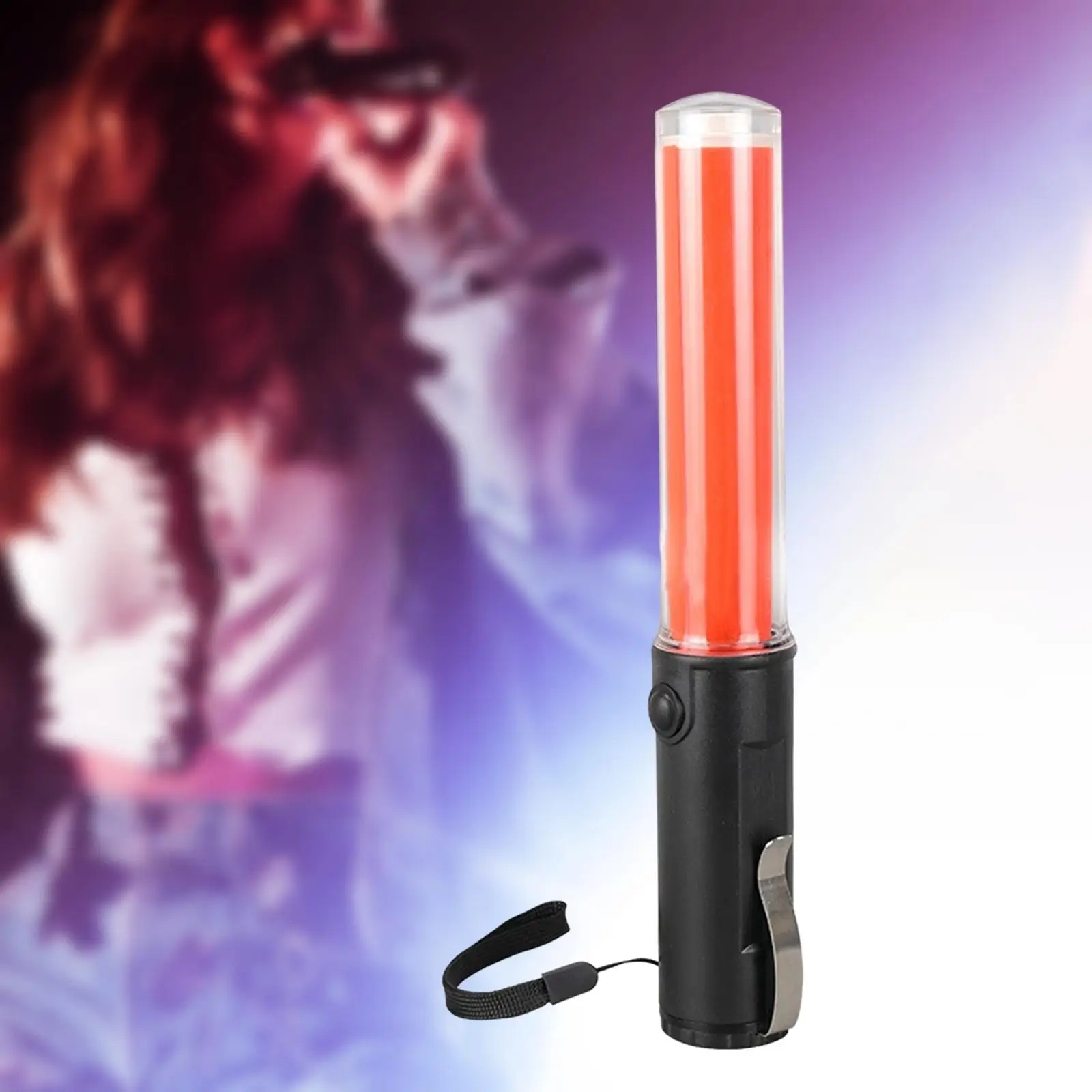 10inch Traffic Control Baton Wrist Strap Lanyard Side Clip Safety Light Wand Traffic Wand for Airport Parking Guides