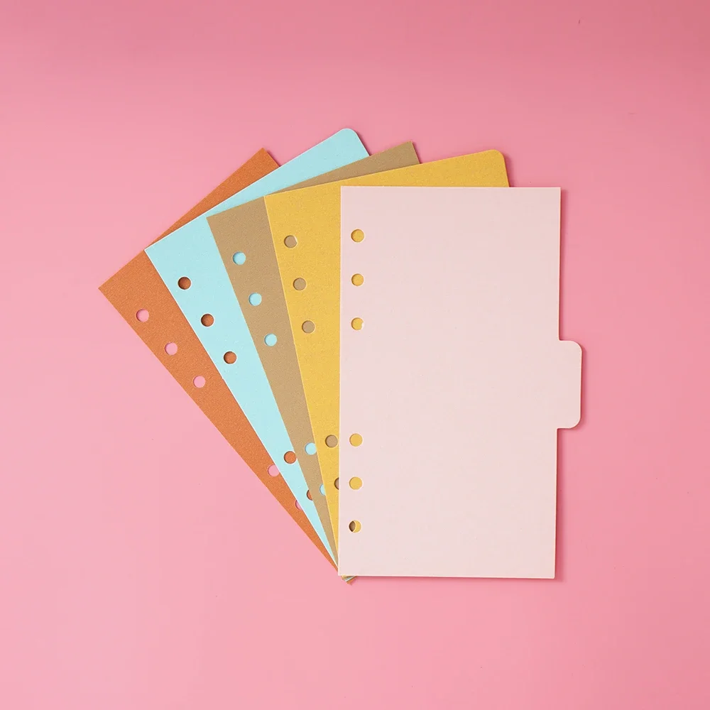 5 pcs/set Binder Index Dividers A5/ Personal size Notebook Inner Pages Separator Diary Planner Paper Category Pages Stationery 4