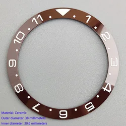 Enhanced GMT Bezel - Ceramic/Aluminum Tilt Design, Red - Blue & Black - Blue Options, 38mm x 30.6mm (136)