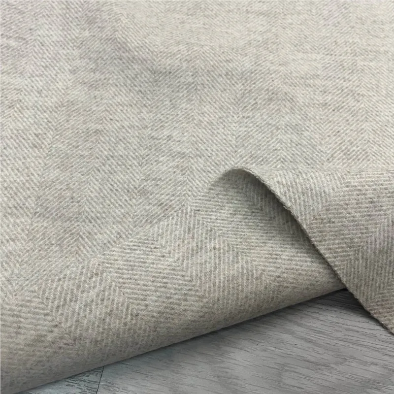 Thickened double-sided oat herringbone fall/winter coat vest fabric