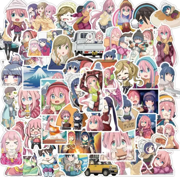 10/30/50pcs  Japanese Anime Yuru Camp  Graffiti  Stickers Waterproof Skateboard Travel Suitcase Phone Laptop Decal Decor Sticker 50 pcs sunflower decorative stickers suitcase scooter refrigerator laptop body graffiti stickers