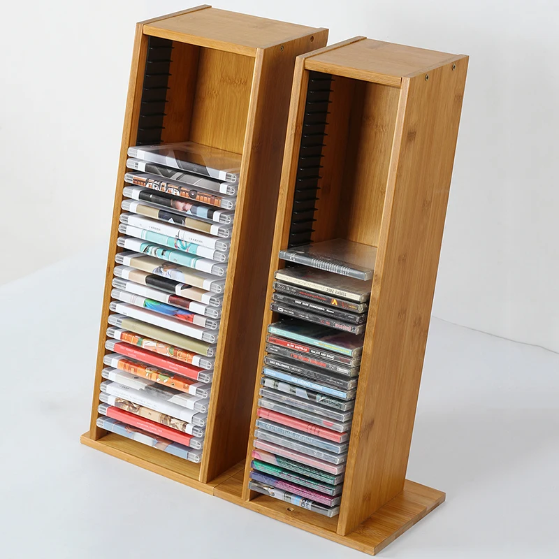 Radio Display Cd Organizer Rack Music Minicadena Portable Holder Retro Capacity CD Rack Rotatable Stojak Na Cd Luxury Furnitures