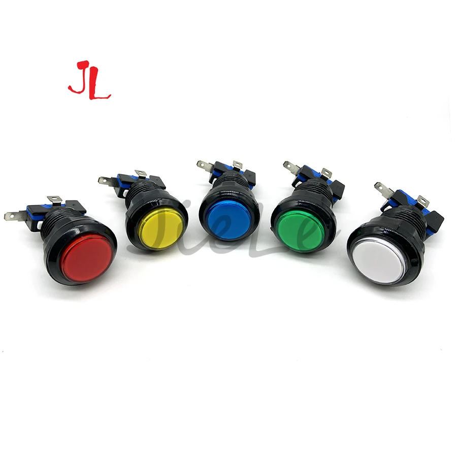 100Pcs 28Mm 24Mm Led 5V Illuminated Light Push Button Round Arcade Switch 4Pin Microswitch Coin Game Vending Machine Cabinet Diy