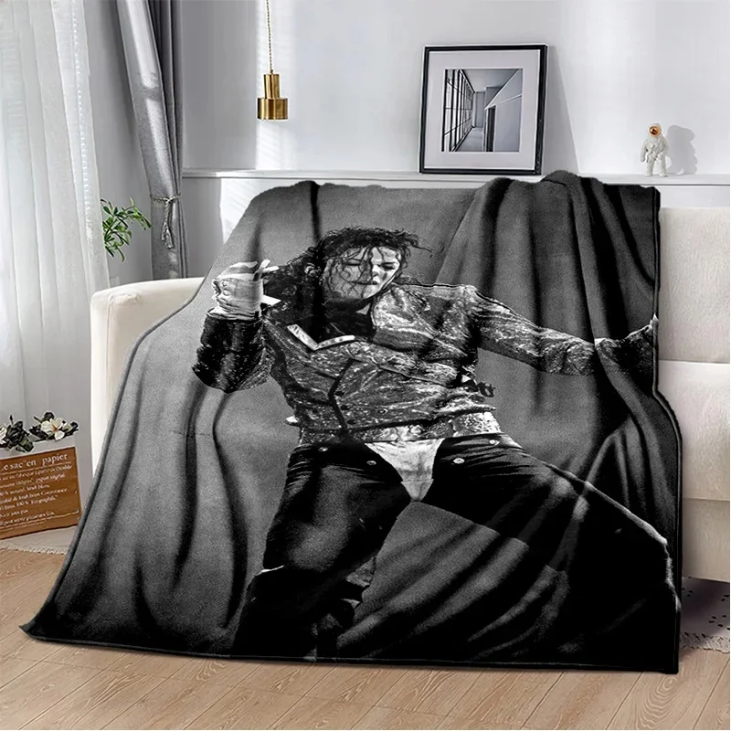 Michael Jackson retro printed  HD Blanket Soft Throw Blanket for Home Bedroom Bed Sofa Travel Office Solid Cover Blanket  Adults
