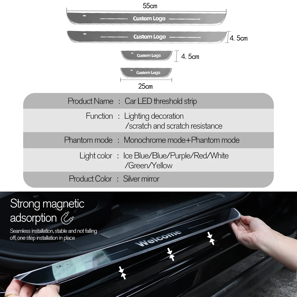 혼다 레전드 2004-2010 2006 2007 2008 2009 자동차 문짝 씰 라이트, 맞춤형 로고 LED 환영 문턱 페달 램프 액세서리