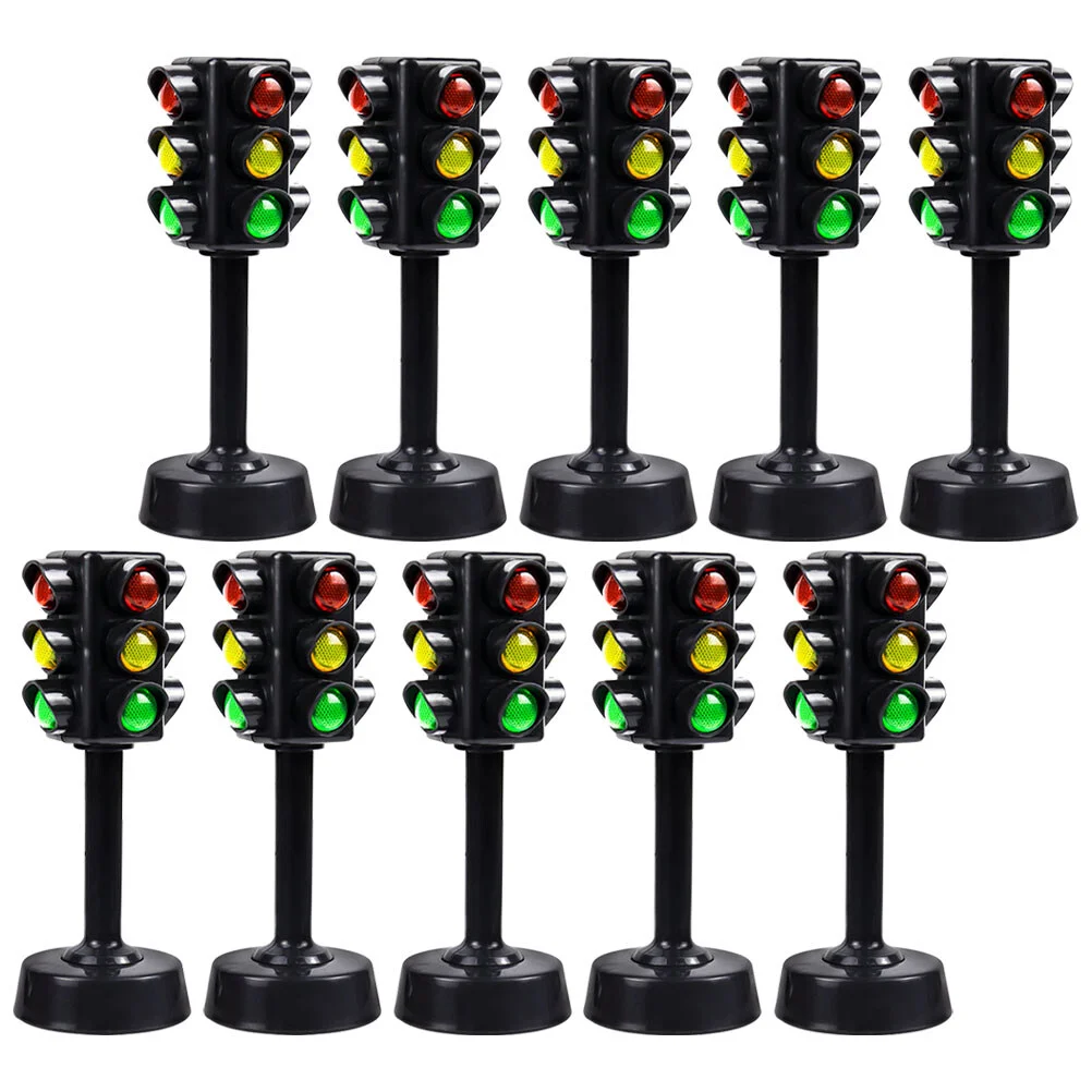 Traffic light toy 12 Pcs Set Children Toys Educational Traffic Signs Signal Light Model Stop Abs Toddler Playset Kids