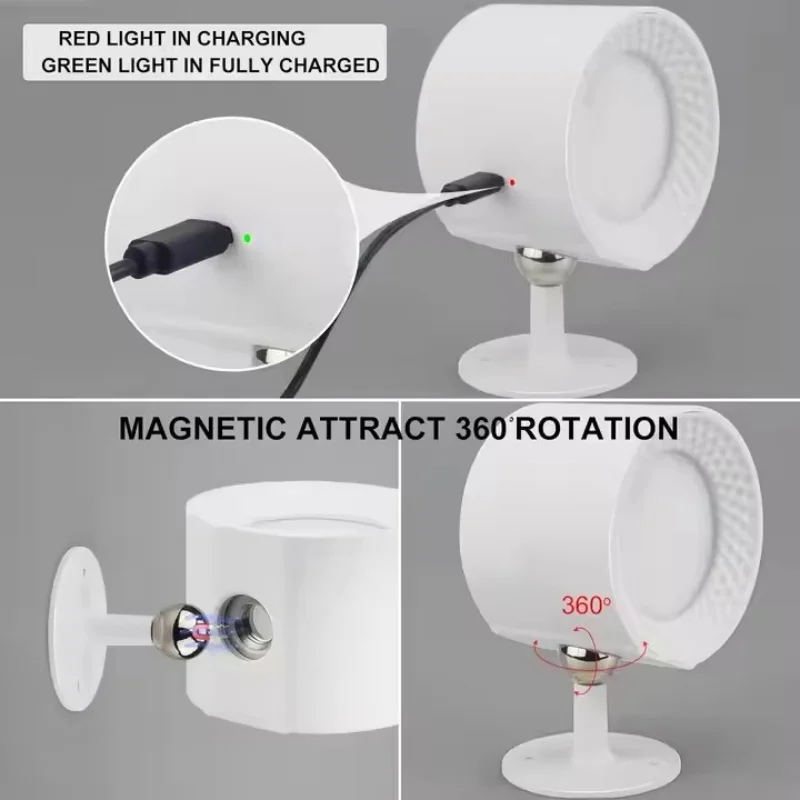 Indoor bedroom bedside wall light 360 ° rotating LED decorative wall light luxurious and convenient reading light dual head 5