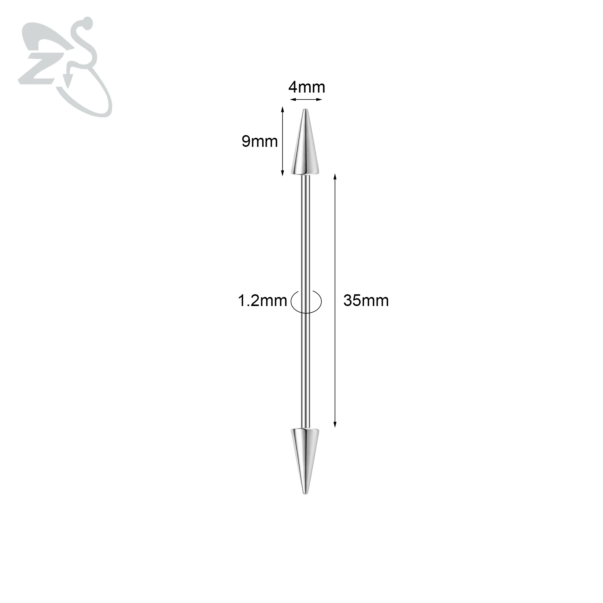 Elegant 316L Surgical Steel Spike Barbell Earrings