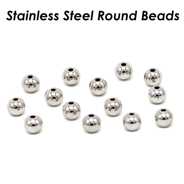 200pcs Silver Filled Spacer Beads That Do Not Fade Easily Smooth Round Beads Seamless Ball Beads Brass Loose Beads Metal Beads For DIY Necklace Bracelet Jewelry Making (Silver-3mm