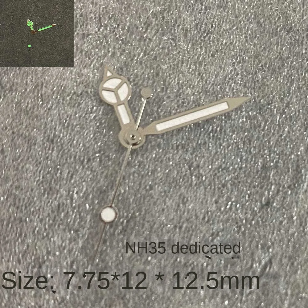 

Watch Hands Accessories Silver Edge White Three-hands Watch Hands Green Glow Watch Hands Fit NH35 NH36 4R 7S Movement