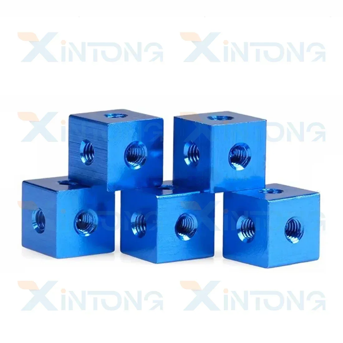 10-Piece Anodized Aluminum Cube Connector Set - 6-Way Square Spacer Brackets