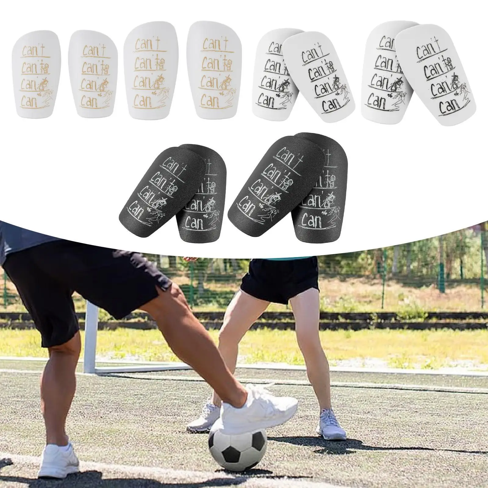 Mini Soccer Shin Guards Portable for All Ages Soccer Game Outdoor Sports Shock Absorbing Shin Protection Football Pads