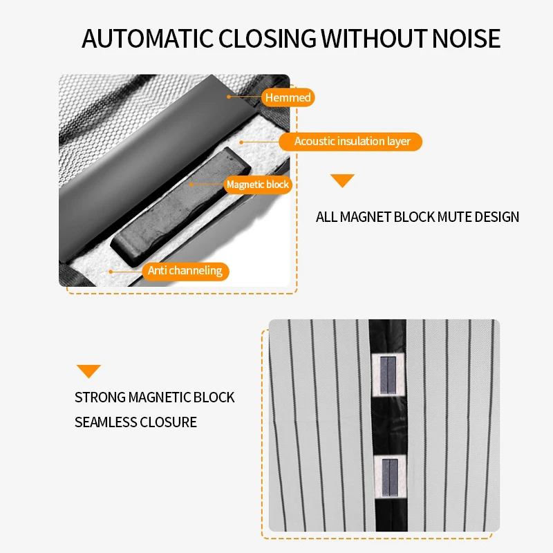Summer Mesh Door Curtains Punch-free Anti-Mosquito Net Curtain For Living Room Bedroom Kitchen