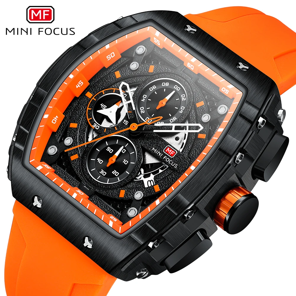 

MINI FOCUS Top Brand Man Quartz Watch Luxury Flashion Luminous Waterproof New Wristwatch Sport Chronograph Watches Tonneau Clock