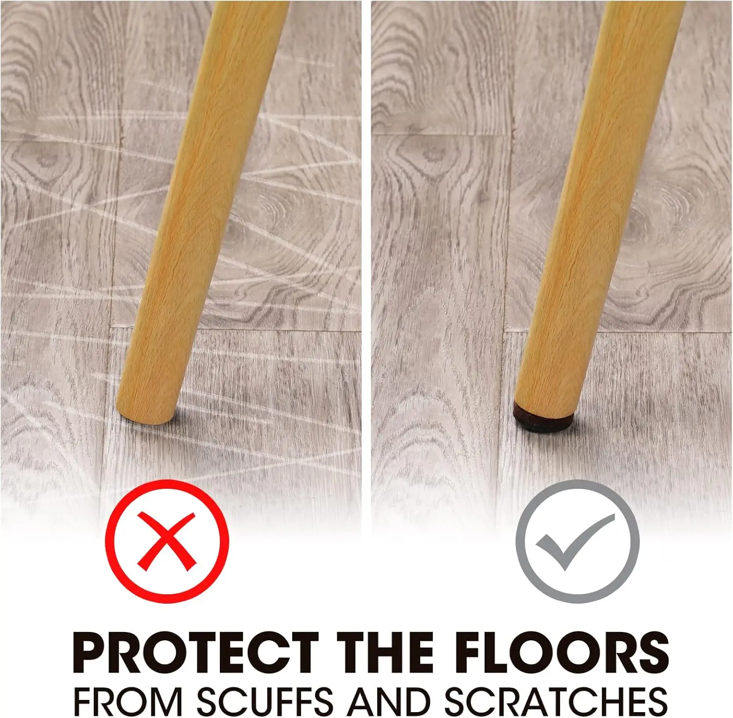 Premium Felt Chair Leg Pads - Self-Adhesive Floor Protectors