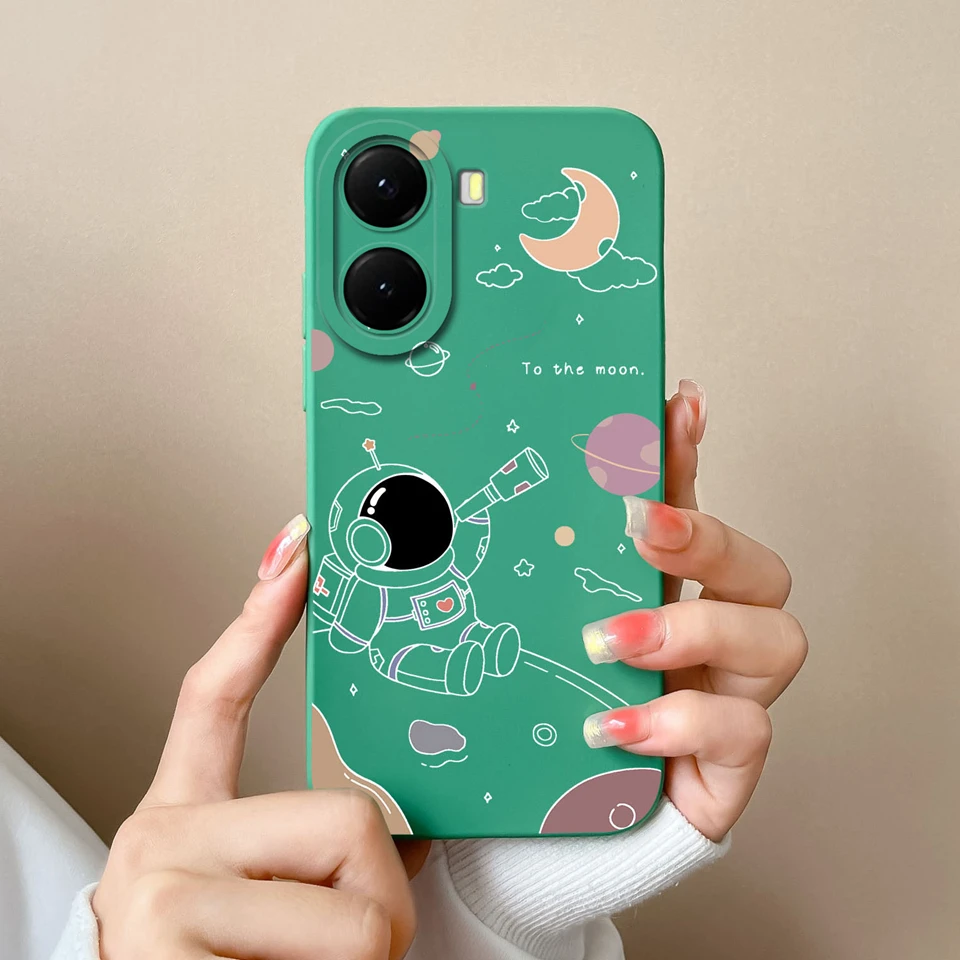 Cute Astronaut Avocado Soft Cover with Camera Protection and Fall Prevention