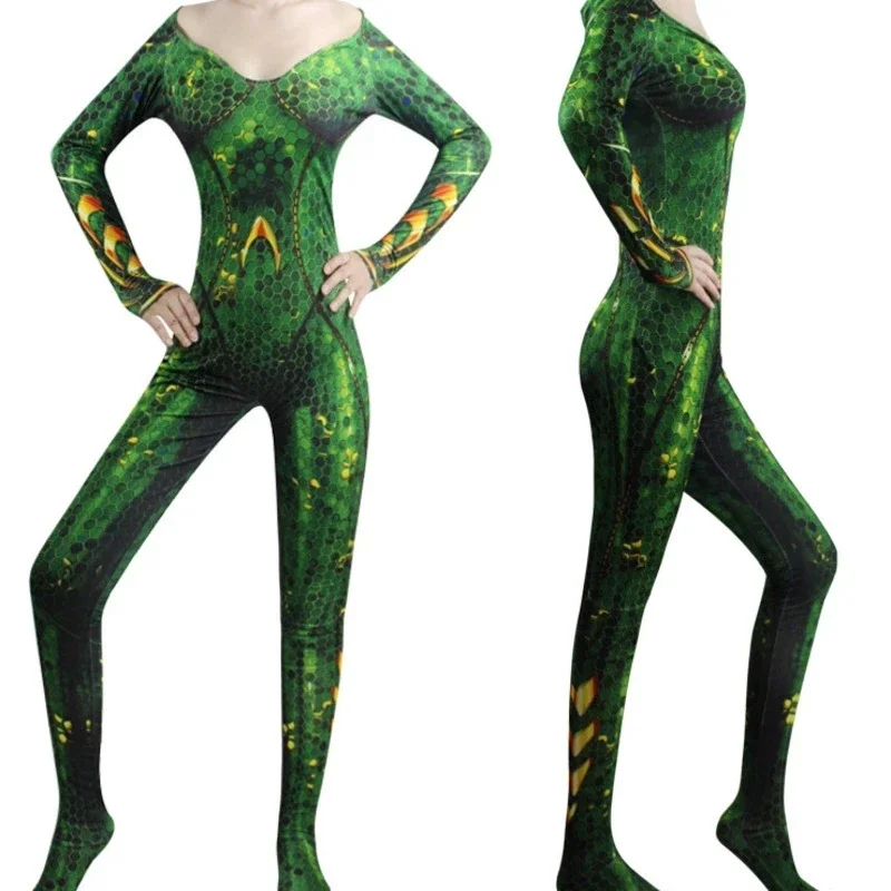 Halloween Carnival Movie Mera Cosplay Aquaman E Mera Costume Supereroe Donne Parrucca Zentai Tuta Tuta Tute Per Adulti