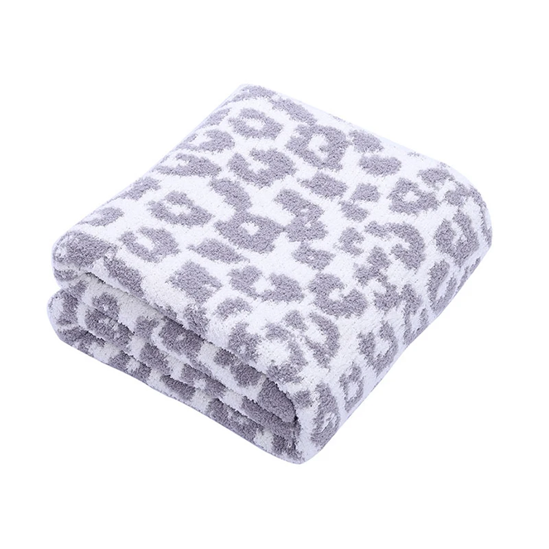 

Leopard Printed Blanket Jacquard Knitted Throw Warm Soft Home Office Travel Nap Blankets Cozy Sofa Bed Decorative Quilt Covers