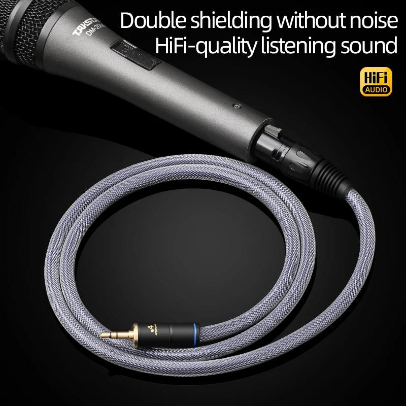 ATAUDIO HiFi 3.5 - XLR 케이블 (앰프 마이크용) 고품질 6N OFC 3.5mm 스테레오 잭 - 3핀 XLR 남성&여성 오디오 케이블