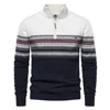 New Autumn And Winter Trendy Stand-up Collar Mens Sweater Quarter Zipper Knitted High-Quality And Versatile Mens Clothing 1