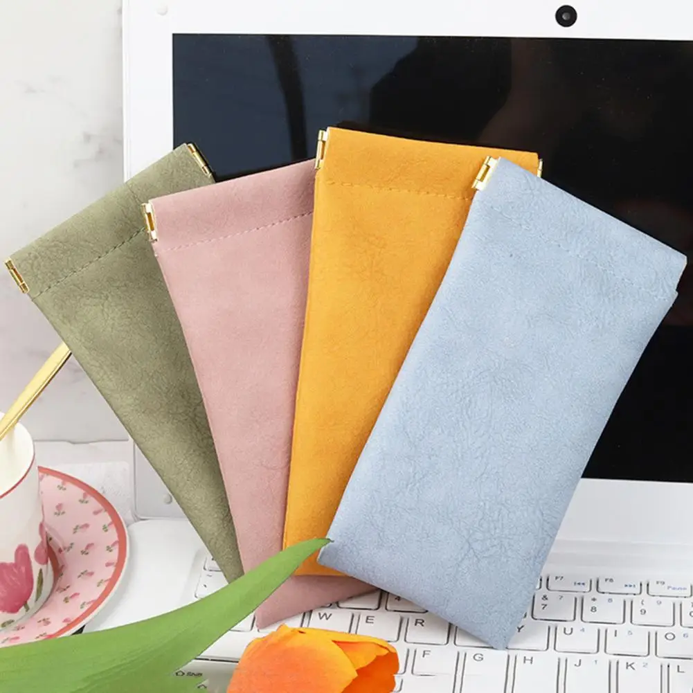 

Automatic Closing Glasses Bag Leather Travel Glasses Sunglasses Pouch Waterproof Glasses Protective Cover Eyewear Storage Bag