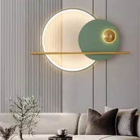 Nordic circle wall light sofa background decoration coloured lamp designer living room bedside lamp corridor wall lighting 1