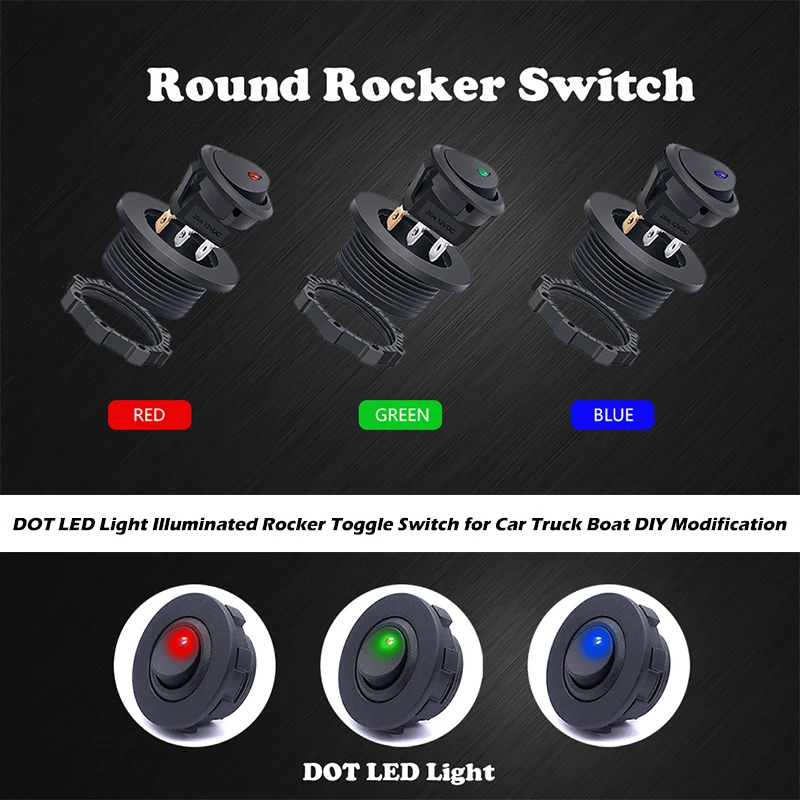   LED ġ, ڵ Ʈ Ʈ Ŀ, SPST / 3 , -   ġ, Ȧ  , 12V 20A