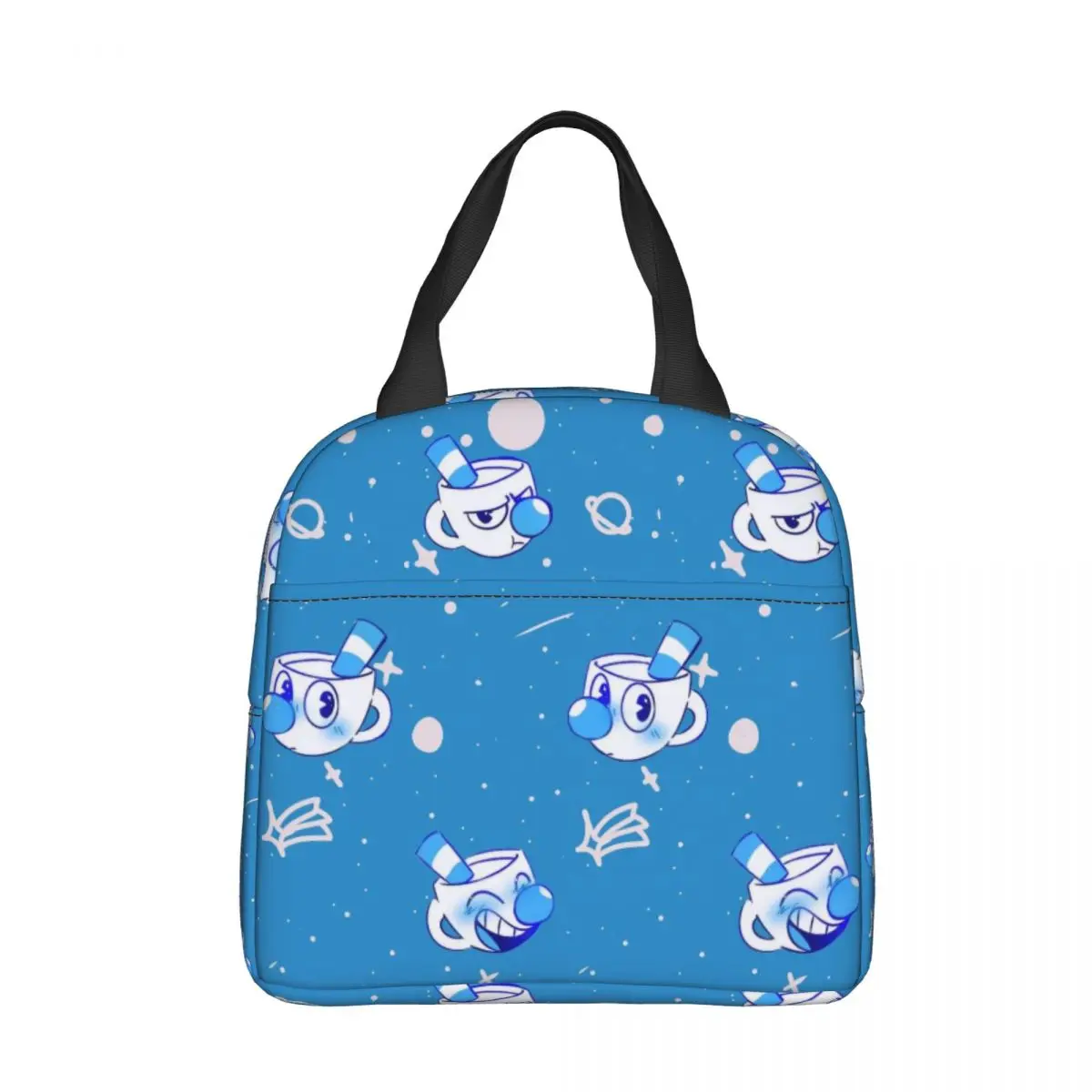 

Cuphead And Mugman Insulated Lunch Bag Cooler Bag Reusable Retro Games Portable Tote Lunch Box Girl Boy Beach Picnic