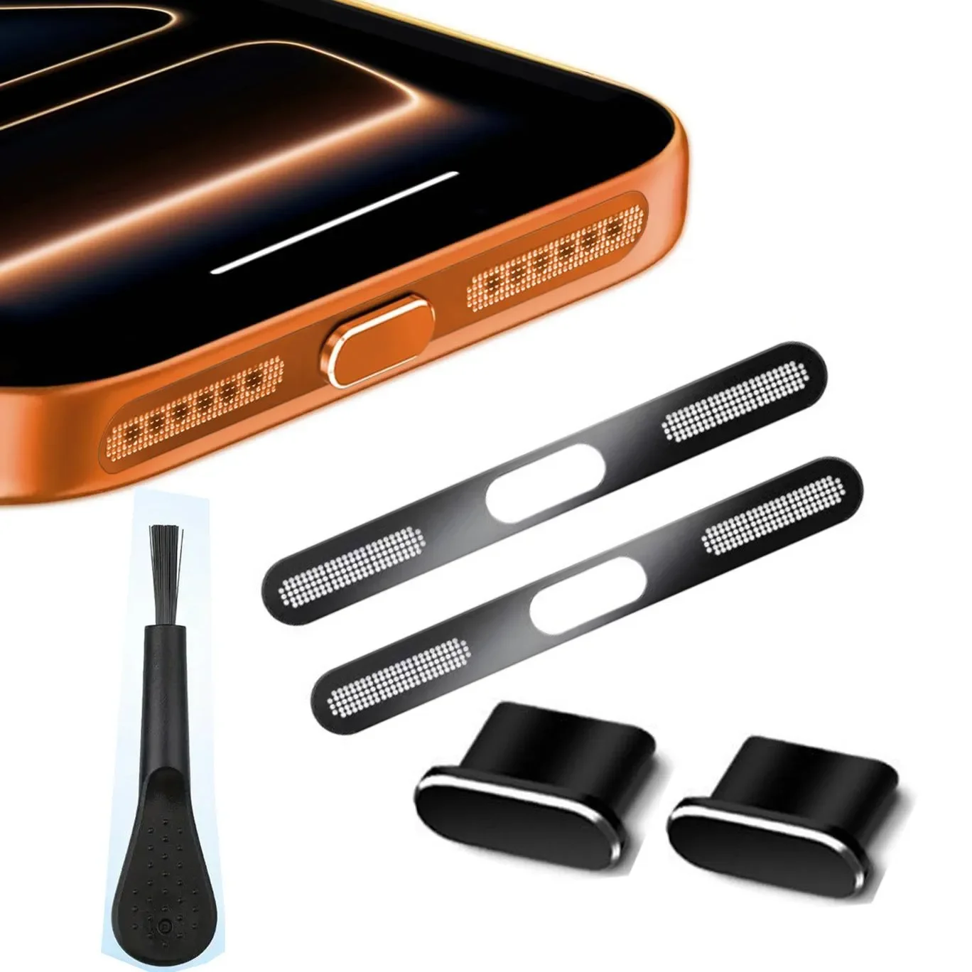 Enhanced Mobile Phone Speaker Dust Mesh Cover & USB Type C Charging Port Protector Cleaning Kit