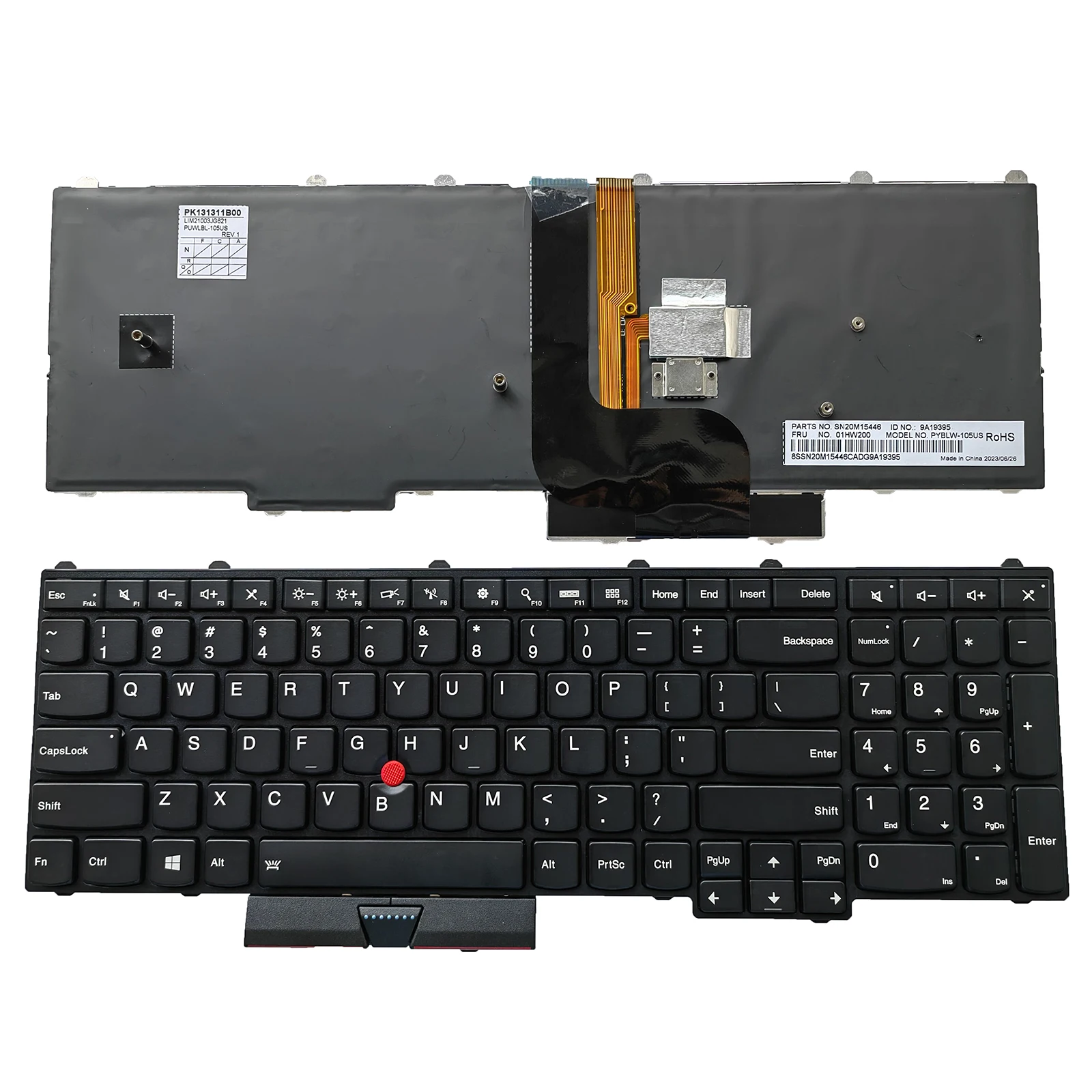 Tastiera Sostitutiva Per Laptop Con Layout Usa Per Lenovo Thinkpad P50(20En/20Eq) P70(20Er/20Es) 00 Pa329 00 Pa247