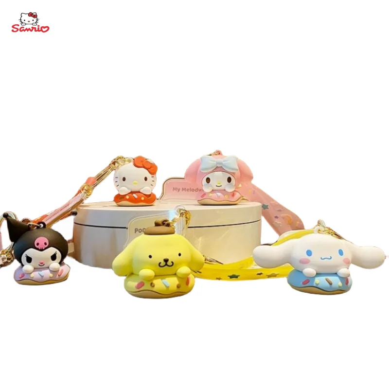 

Wholesale Sanrio donut Kuromi key chain female creative Cinnamoroll Mymelody cartoon school bag pendant jewelry car key chain