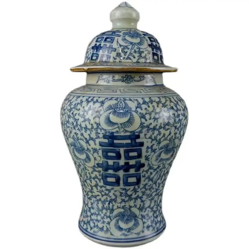 Exquisite Chinese Blue and white porcelain Flower patterned general jar vase 5