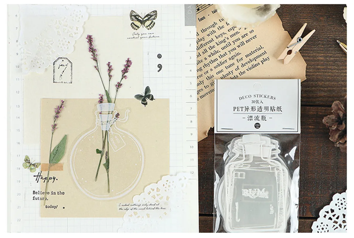 

30 шт., прозрачные закладки для книг с засушенными цветами, без цветов