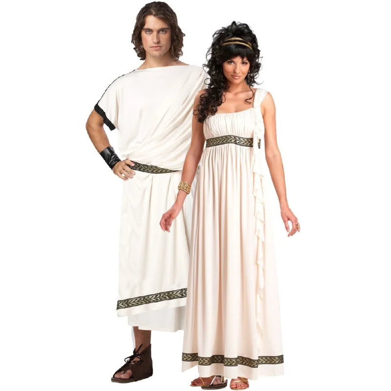 

Halloween Costume Ancient Rome Greek Mythology Olympus Zeus Hera Fancy Dress Toga God Goddess Couples Cosplay Costumes Set