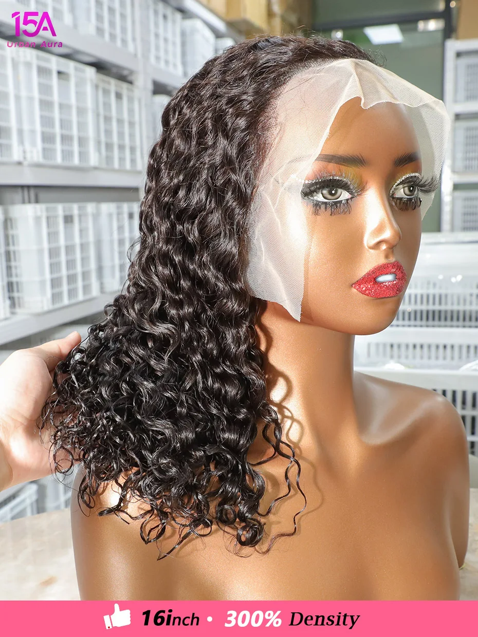Parrucche per capelli umani al 100% 13x4 bagnate e ondulate grezze vietnamite super doppie disegnate 5x5 parrucche frontali trasparenti con onda d'acqua 250 densità 300 - immagine 4