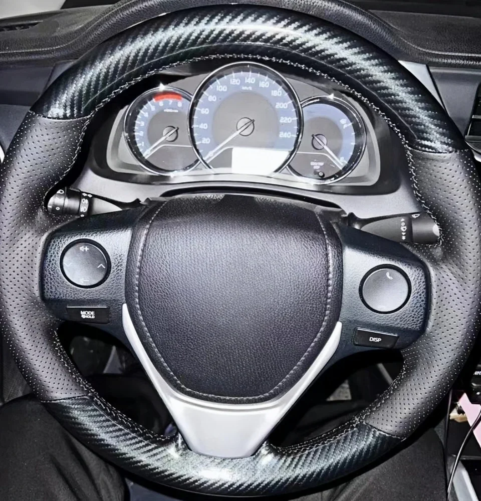 Kundenspezifische Auto-Lenkradabdeckung aus Kohlefaser für Toyota RAV4 Corolla 2013–2019, Auris 2013–2016, Scion IM 2016, Autozubehör – Detail 1