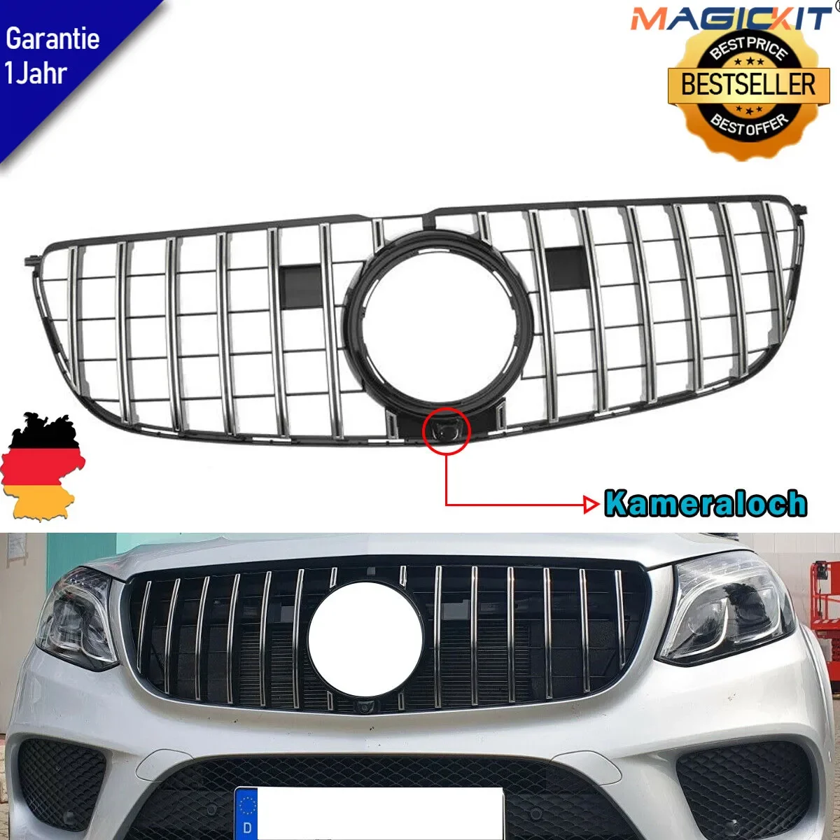 

2016 2017 2018 2019 Panaemaricana GT Front Replacement Radiator Grill for Mercedes GLS Class W166 Grille Racing Bumper Grilles
