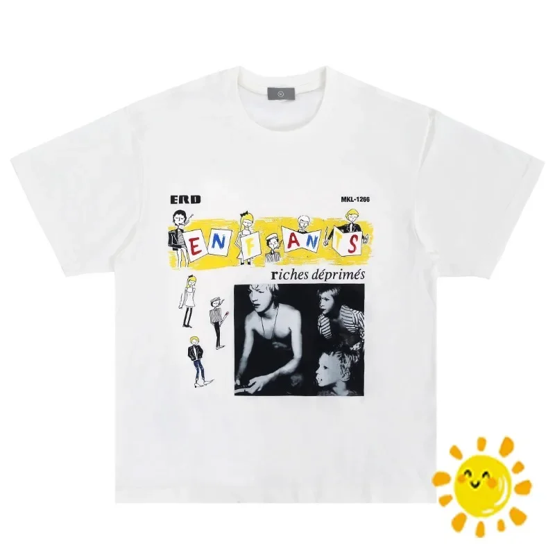 

New Fasion ERD T Shirt Men Women Portrait Photo Graffiti Letter Print Top Tee T-shirt