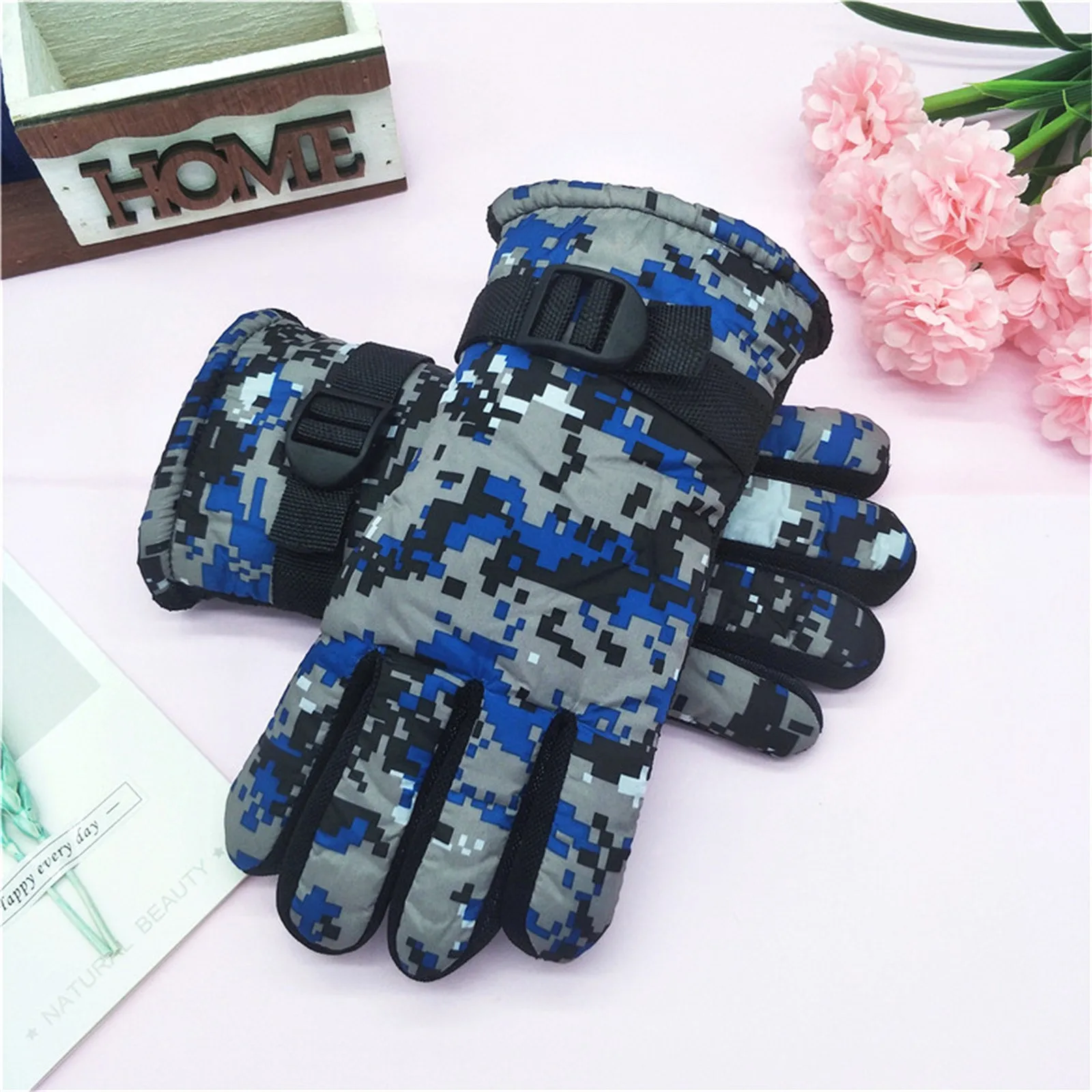 Kids Winter Warm Gloves Windproof Cold Weather Outdoor Sports Gloves For Boys Girls Fleece Snow Ski