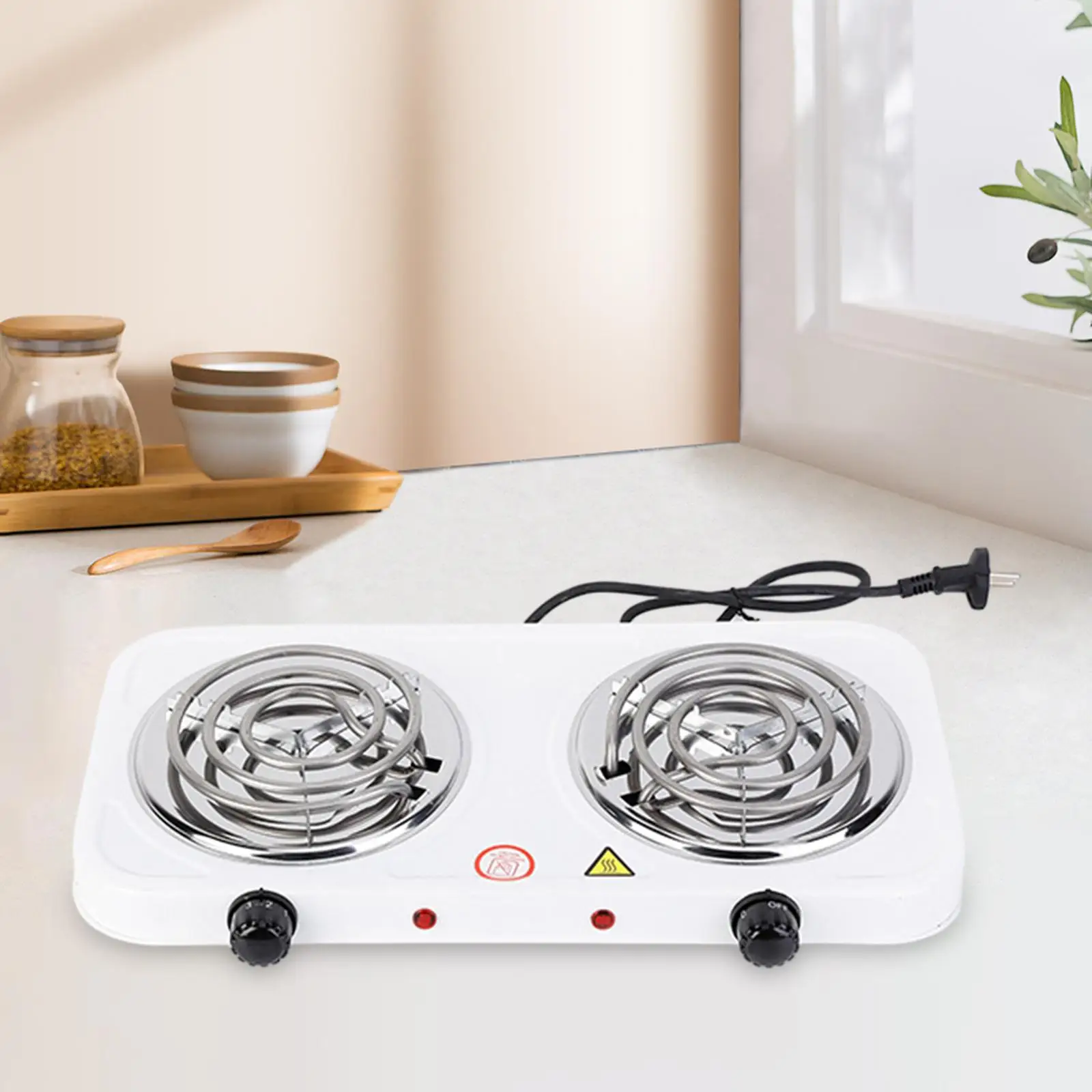 Electric Stove Countertop Electric Coil Burner 2000W Adjustable Temperature