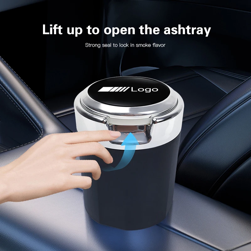 Car Emblem LED Ashtray Portable Smoke Ashes Holder For Mercedes Benz AMG GLC GLB GLE GLA GLS W204 W205 W203 W211 W212 W213 W169 car ashtray,portable ashtray
