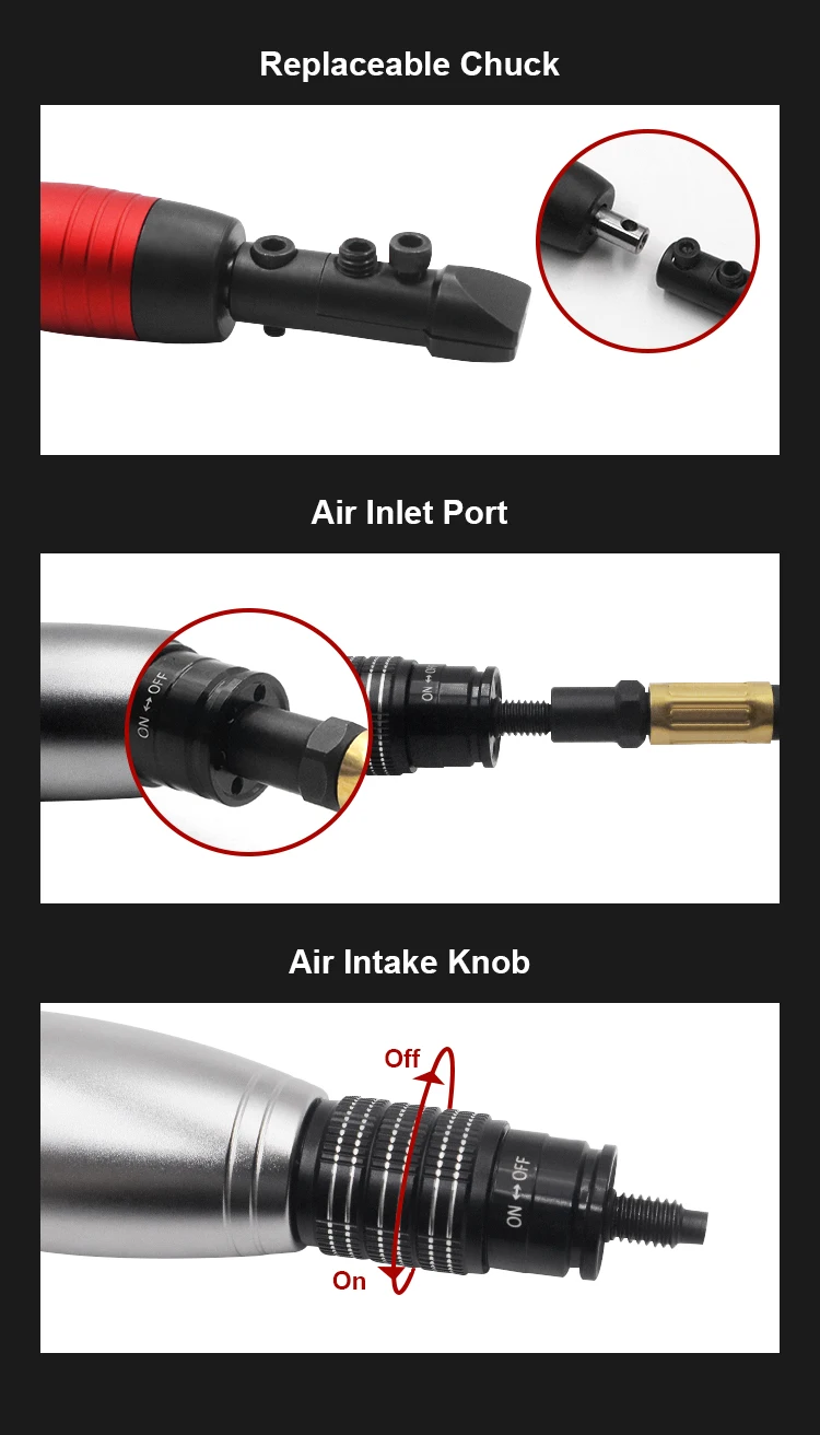 Hochgeschwindigkeits-Ultraschall-Pneumatik-Säbelfeilen-Schleifstift, Luftpolier-Schleifmaschine für Metall, Holz, Jade, Polieren, rotierendes Werkzeug – Detail 5