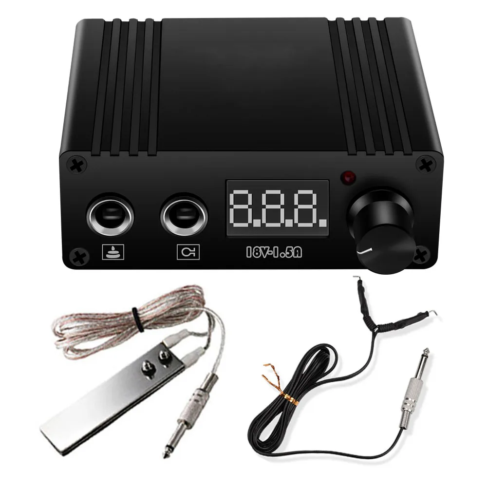 

Tattoo Power Supply Kit LED Digital Tattoo Power Supply with Tattoo Foot Pedal and Clip Cord for Makeup Machine Tattoo Supply