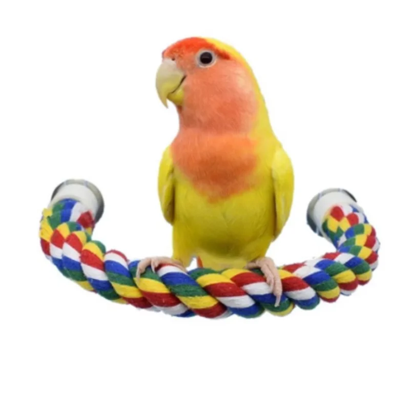 Bird Bite Toy Multi-color Rope Bird Perch for Parakeet Bird Cage Accessories Parrot Carrier Bag Accessories Bird Stand Platform