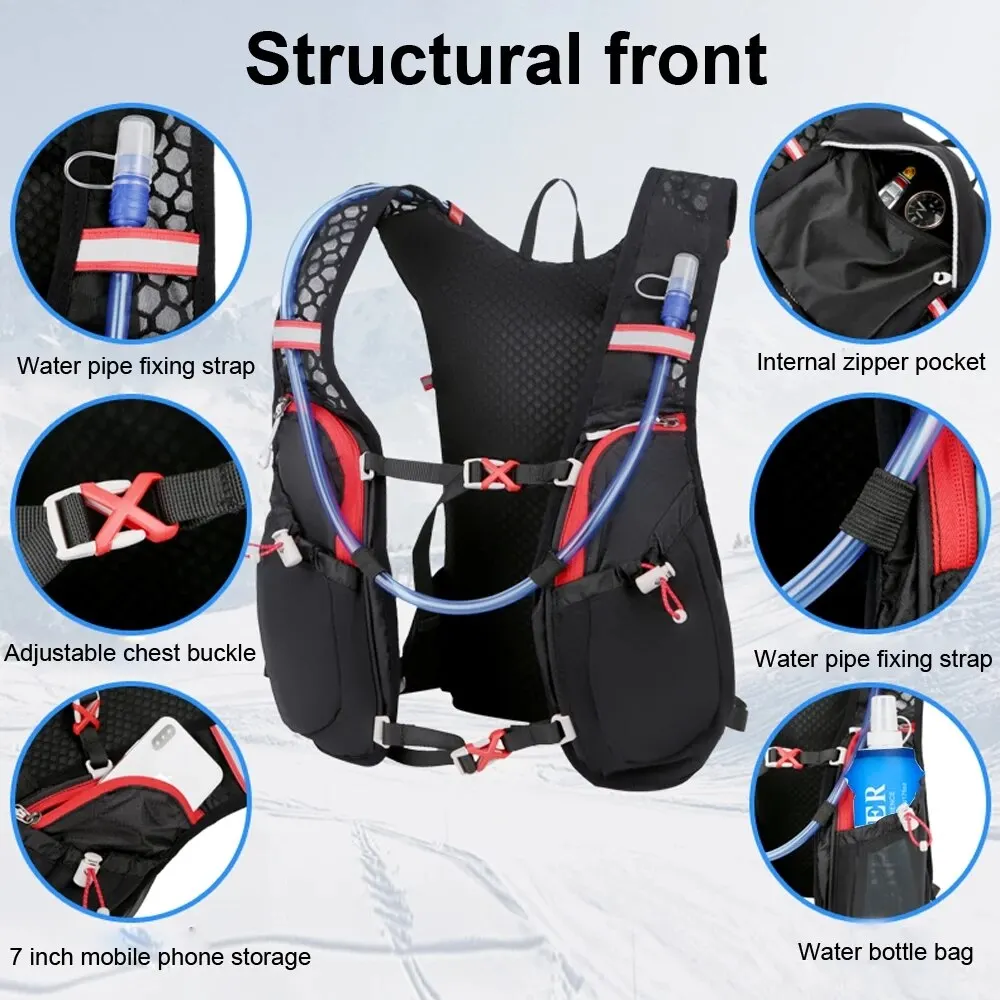 Outdoor Trail Running 5L Ultralight Backpack Hydration Jogging Vest Men Breathable Marathon Bicycle Bag Water Bottle 500ML 3