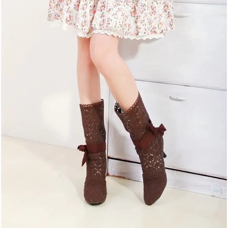 Crochet summer boots boots 2023 new shoes lace hollow crochet boots XL hollow fashion women's boots 34-43