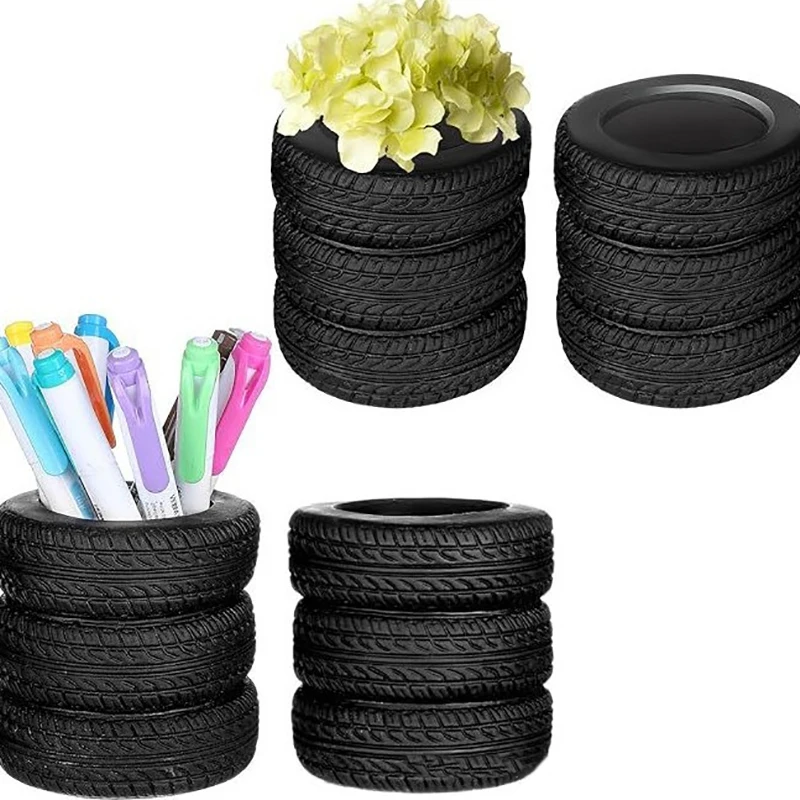 하이 퀄리티 타이어 펜 컨테이너 자동차 타이어 모양 대용량 펜 보관 컨테이너, 노벨티 책상 정리함, 사무용품