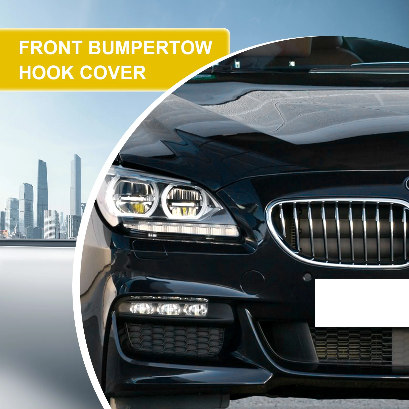 앞 범퍼 견인 후크 캡 견인 아이 커버, BMW 6 시리즈 M-스포츠 640d 640dX 650i 2012-2018 51118052710 트레일러 커버 캡
