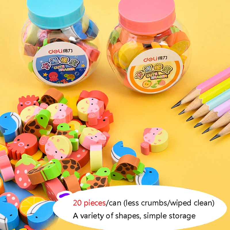 

Милый мини-ластик, резинка с фруктами, детские школьные корректирующие принадлежности, ластик-карандаш, 20 шт.