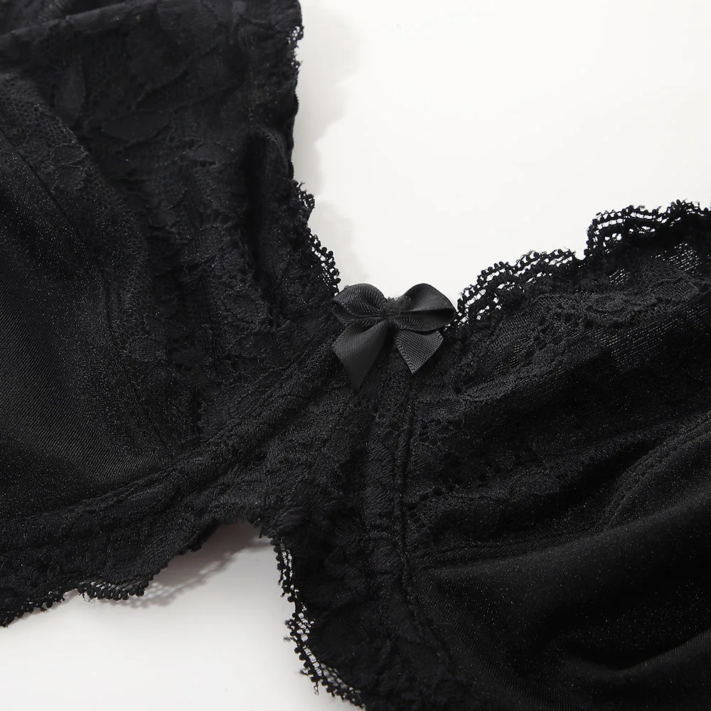 Women's Full Coverage Lace Bra Plus Size Bra Lager Bosom Embroidery Minimizer Bra For Women Thin Soft Bralette C D E F G H I J